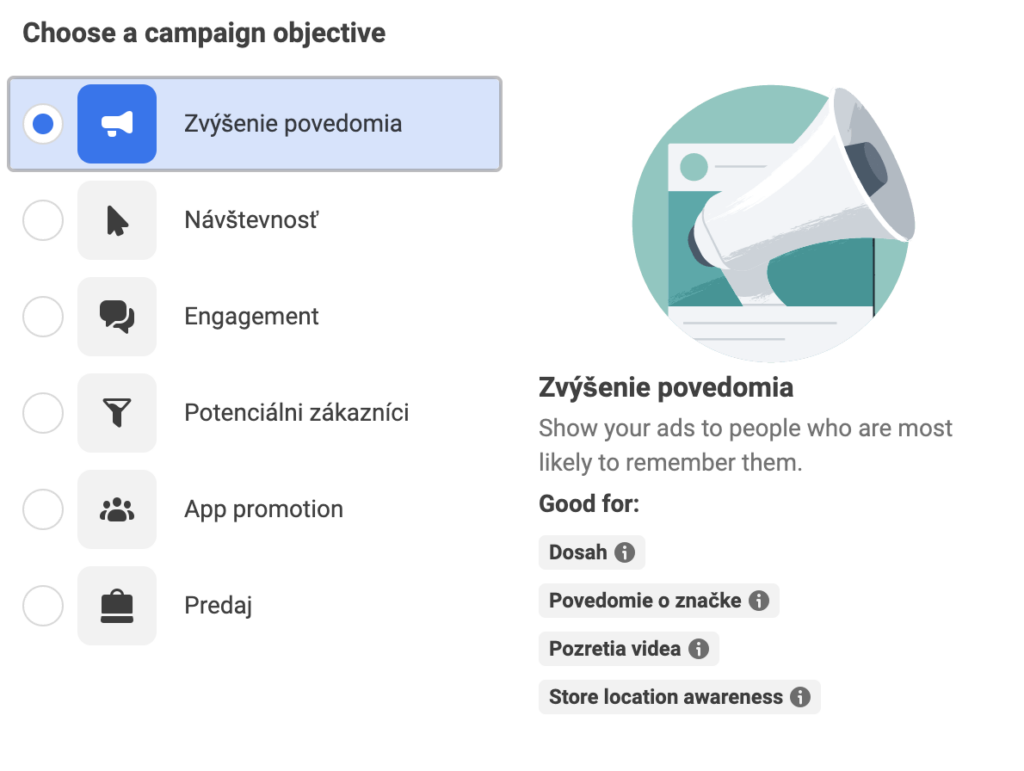 Možnosti reklám na budovanie značky vo Facebook Ads